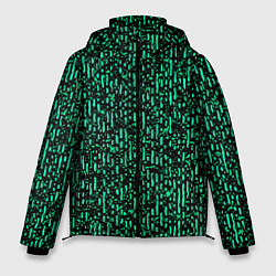 Мужская зимняя куртка Абстрактный полосатый зелёный