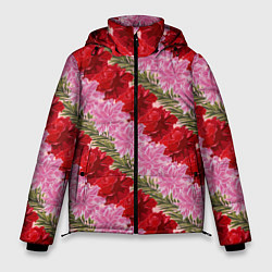 Мужская зимняя куртка Фон с лилиями и розами