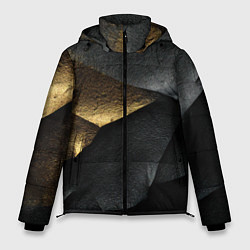 Куртка зимняя мужская Черная текстура с золотистым напылением, цвет: 3D-черный
