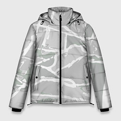 Куртка зимняя мужская Серо-белая геометрия, цвет: 3D-светло-серый