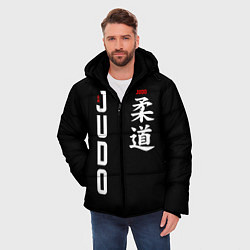 Куртка зимняя мужская Борьба дзюдо с иероглифом, цвет: 3D-черный — фото 2