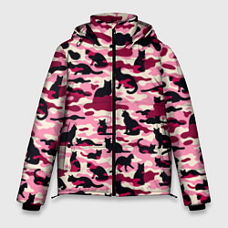Мужская зимняя куртка Камуфляжные розовые котики