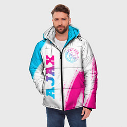 Куртка зимняя мужская Ajax neon gradient style вертикально, цвет: 3D-черный — фото 2