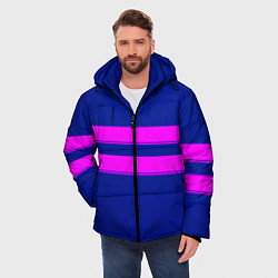 Куртка зимняя мужская Фриск frisk Undertale полосы, цвет: 3D-черный — фото 2