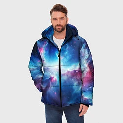 Куртка зимняя мужская Fascinating cosmic expanses, цвет: 3D-черный — фото 2