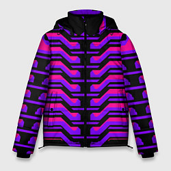 Куртка зимняя мужская Киберпанк броня фиолетовая v1, цвет: 3D-красный