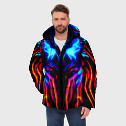 Куртка зимняя мужская Неоновый киберкостюм, цвет: 3D-черный — фото 2
