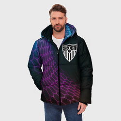 Куртка зимняя мужская Sevilla футбольная сетка, цвет: 3D-черный — фото 2