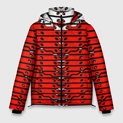 Куртка зимняя мужская Красно-белая техно броня, цвет: 3D-светло-серый