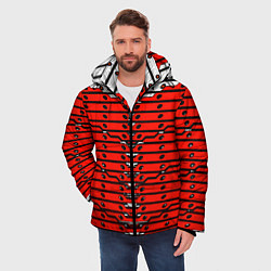 Куртка зимняя мужская Красно-белая техно броня, цвет: 3D-светло-серый — фото 2