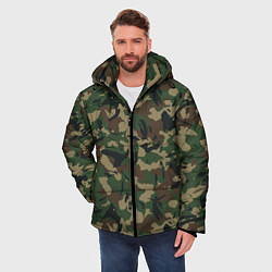 Куртка зимняя мужская Классический лесной камуфляж, цвет: 3D-черный — фото 2