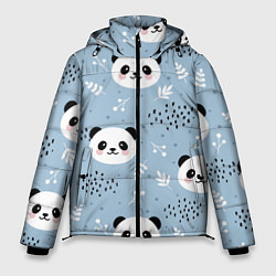Куртка зимняя мужская Панды и цветочки, цвет: 3D-светло-серый