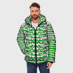 Куртка зимняя мужская Техно броня зелёно-белая, цвет: 3D-черный — фото 2