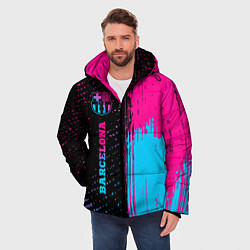 Куртка зимняя мужская Barcelona - neon gradient по-вертикали, цвет: 3D-черный — фото 2