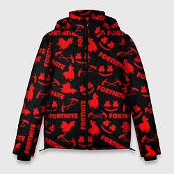 Куртка зимняя мужская Fortnite pattern logo marshmello, цвет: 3D-черный