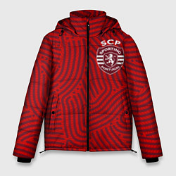 Куртка зимняя мужская Sporting отпечатки, цвет: 3D-красный