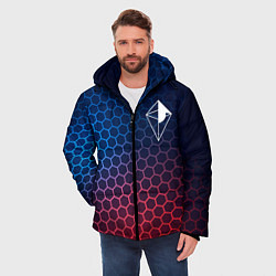 Куртка зимняя мужская No Mans Sky неоновые соты, цвет: 3D-черный — фото 2
