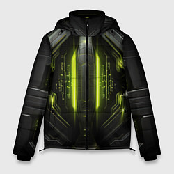Куртка зимняя мужская Яркая зеленая неоновая киберброня, цвет: 3D-красный