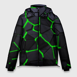 Мужская зимняя куртка Зеленые плиты киберпанк