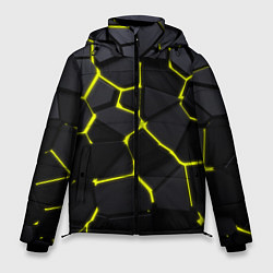 Куртка зимняя мужская Желтые плиты киберпанк, цвет: 3D-черный