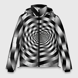 Куртка зимняя мужская Оптическая иллюзия спиральное заклинание, цвет: 3D-черный