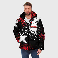 Куртка зимняя мужская Хавал на фоне граффити и брызг красок, цвет: 3D-черный — фото 2