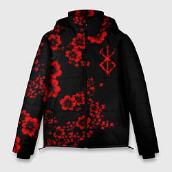 Мужская зимняя куртка Клеймо жертвы из аниме Берсерк - красные цветы