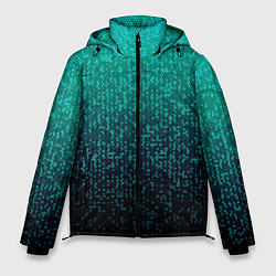 Куртка зимняя мужская Градиент мелкая мозаика аквамарин, цвет: 3D-черный