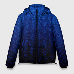 Куртка зимняя мужская Градиент мелкая мозаика сине-чёрный, цвет: 3D-черный