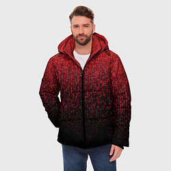 Куртка зимняя мужская Градиент мозаика красно-чёрный, цвет: 3D-красный — фото 2