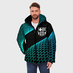Куртка зимняя мужская Barcelona football net, цвет: 3D-черный — фото 2