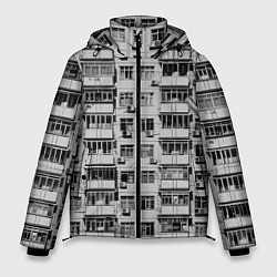 Куртка зимняя мужская Панелька в черно-белых тонах, цвет: 3D-черный