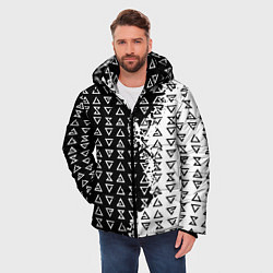 Куртка зимняя мужская Ведьмак 3 магические знаки, цвет: 3D-черный — фото 2