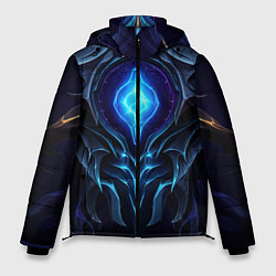 Куртка зимняя мужская Магическая синяя абстракция, цвет: 3D-светло-серый