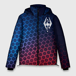 Куртка зимняя мужская Skyrim неоновые соты, цвет: 3D-черный