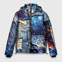 Мужская зимняя куртка Звездный небосвод - пэчворк