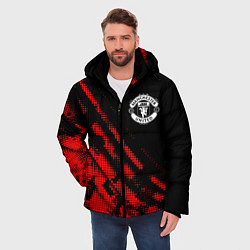 Куртка зимняя мужская Manchester United sport grunge, цвет: 3D-красный — фото 2
