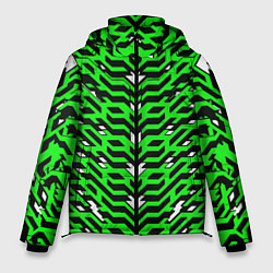Мужская зимняя куртка Агрессивный зелёный паттерн