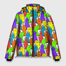 Куртка зимняя мужская Весёлые цветные презервативы, цвет: 3D-красный
