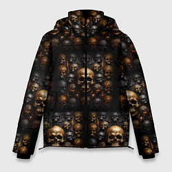 Куртка зимняя мужская Склеп с черепами, цвет: 3D-черный