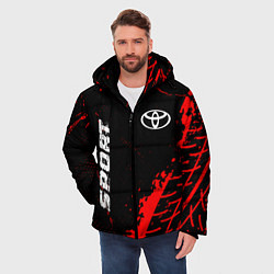 Куртка зимняя мужская Toyota red sport tires, цвет: 3D-черный — фото 2