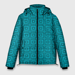 Куртка зимняя мужская Геометрический синий узор, цвет: 3D-красный