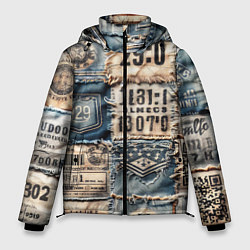 Куртка зимняя мужская Пэчворк Tokyo and US, цвет: 3D-черный