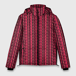 Мужская зимняя куртка Красно-розовый искажённые полосы