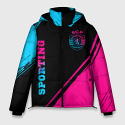 Куртка зимняя мужская Sporting - neon gradient вертикально, цвет: 3D-черный