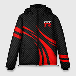 Куртка зимняя мужская GTR Nissan - Carbon and red, цвет: 3D-черный