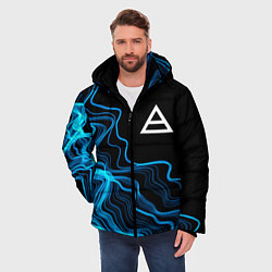 Куртка зимняя мужская Thirty Seconds to Mars sound wave, цвет: 3D-черный — фото 2