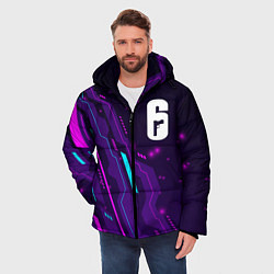 Куртка зимняя мужская Rainbow Six neon gaming, цвет: 3D-черный — фото 2