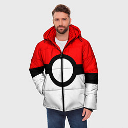 Куртка зимняя мужская Pokeball texture, цвет: 3D-красный — фото 2