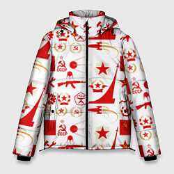 Мужская зимняя куртка СССР знак качества красный